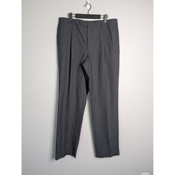 Burberry London Dress Pants Mens 38x34 Gray Flat Front Straight Leg Business